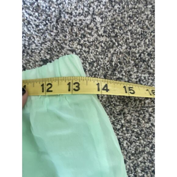 Mint Green Flowy Maxi Skirt Size Medium Elastic Waist NWOT Chiffon High Waisted - Picture 5 of 6